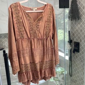Women’s Boho Large top Rust Burnt Orange